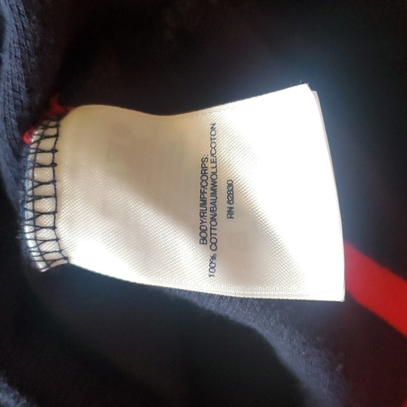 Lands' End 1/4 zip Blue & Red Striped Pullover Sz. L/T 42/44 Sweater - Picture 6 of 10